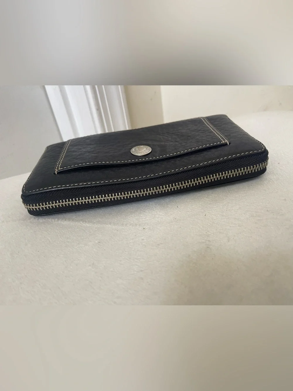 Coach Black Leather Zip Wallet